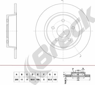 Breck BR 072 SA100 - Brake Disc autospares.lv