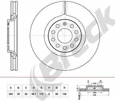 Breck BR 390 VA100 - Brake Disc autospares.lv