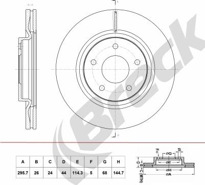 Breck BR 398 VA100 - Brake Disc autospares.lv