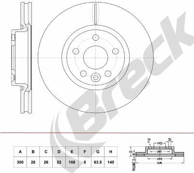 Breck BR 392 VA100 - Brake Disc autospares.lv