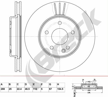 Breck BR 349 VA100 - Brake Disc autospares.lv