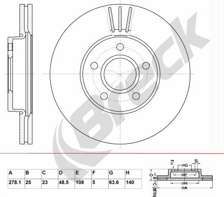 Breck BR 345 VA100 - Brake Disc autospares.lv