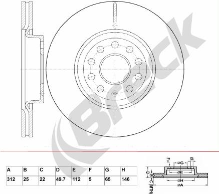 Breck BR 346 VA100 - Brake Disc autospares.lv