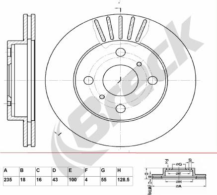 Breck BR 340 VA100 - Brake Disc autospares.lv