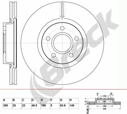 Breck BR 355 VA100 - Brake Disc autospares.lv