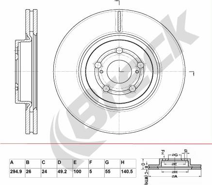 Breck BR 357 VA100 - Brake Disc autospares.lv