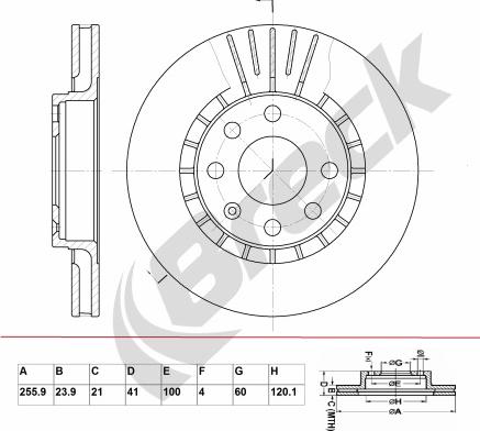 Breck BR 305 VA100 - Brake Disc autospares.lv