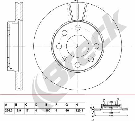 Breck BR 306 VA100 - Brake Disc autospares.lv