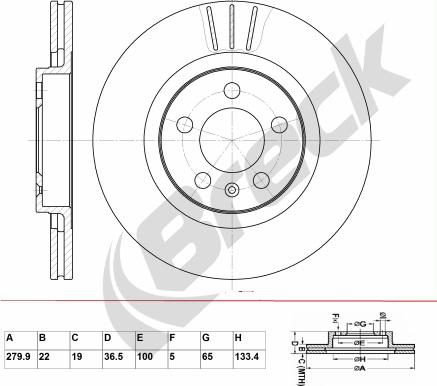 Breck BR 303 VA100 - Brake Disc autospares.lv