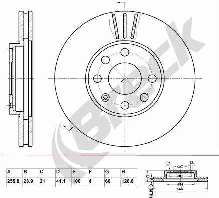 Breck BR 307 VA100 - Brake Disc autospares.lv