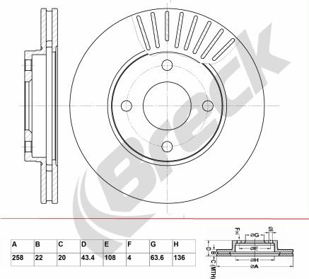 Breck BR 319 VA100 - Brake Disc autospares.lv