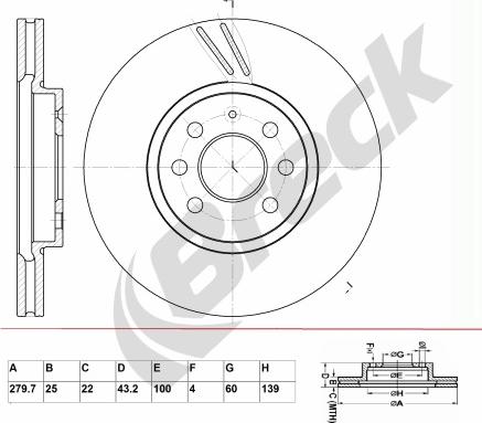 Breck BR 311 VA100 - Brake Disc autospares.lv