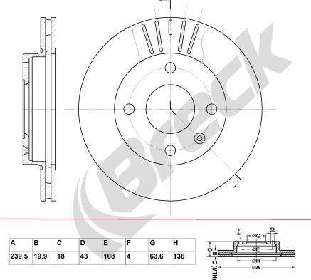 Breck BR 318 VA100 - Brake Disc autospares.lv