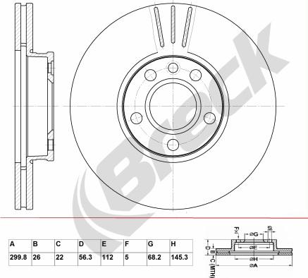 Breck BR 386 VA100 - Brake Disc autospares.lv