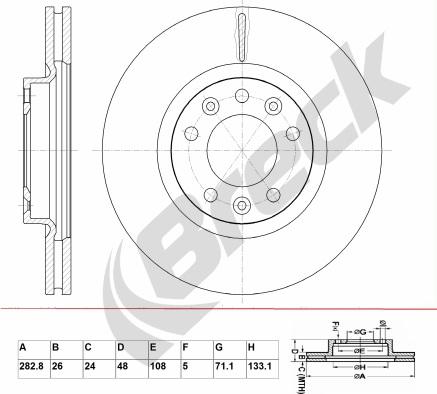 Breck BR 382 VA100 - Brake Disc autospares.lv