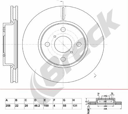 Breck BR 387 VA100 - Brake Disc autospares.lv