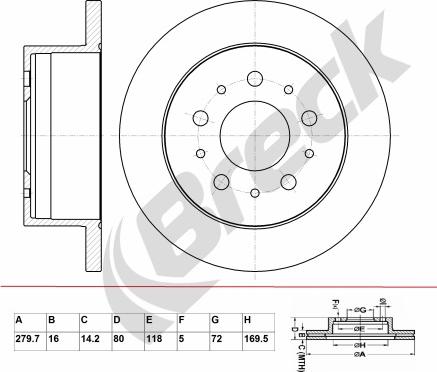 Breck BR 334 VA100 - Brake Disc autospares.lv