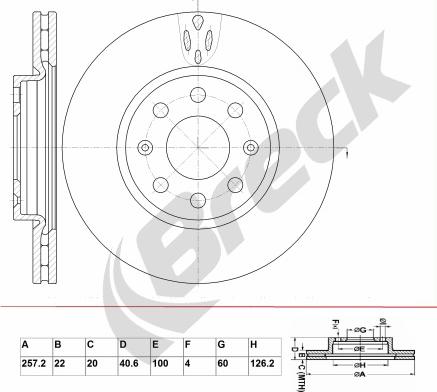 Breck BR 330 VA100 - Brake Disc autospares.lv