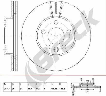 Breck BR 333 VA100 - Brake Disc autospares.lv