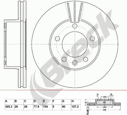 Breck BR 337 VA100 - Brake Disc autospares.lv