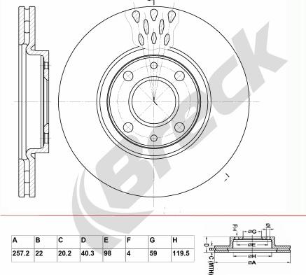 Breck BR 326 VA100 - Brake Disc autospares.lv