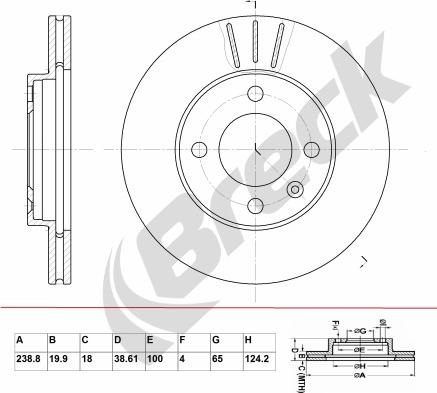 Breck BR 321 VA100 - Brake Disc autospares.lv