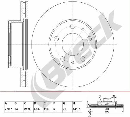 Breck BR 323 VA100 - Brake Disc autospares.lv