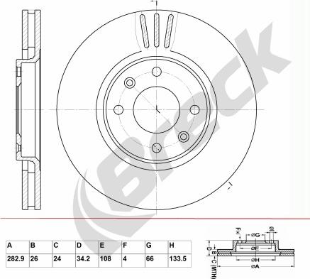 Breck BR 322 VA100 - Brake Disc autospares.lv