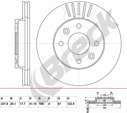 Breck BR 327 VA100 - Brake Disc autospares.lv