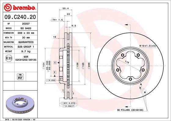 Breco BS 9483 - Brake Disc autospares.lv