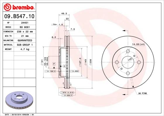 Breco BS 9061 - Brake Disc autospares.lv