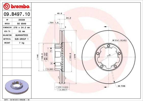 Breco BS 8949 - Brake Disc autospares.lv