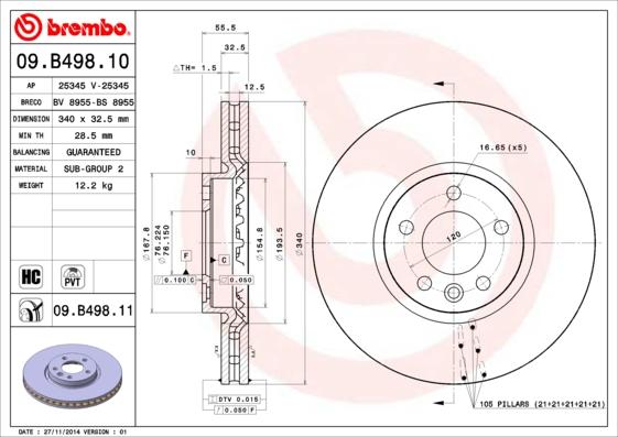 Breco BS 8955 - Brake Disc autospares.lv