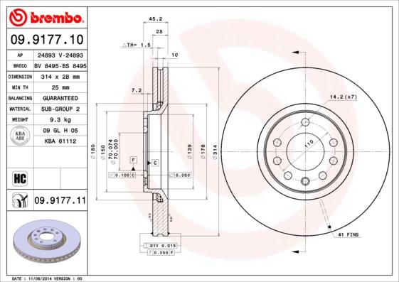 Breco BV 8495 - Brake Disc autospares.lv