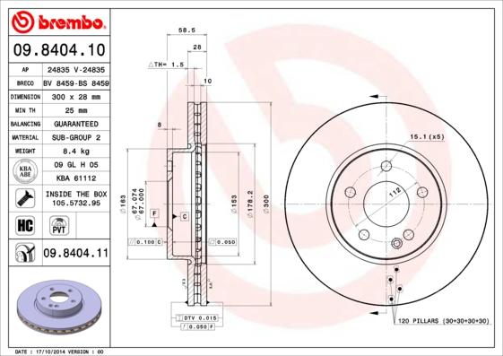 Breco BS 8459 - Brake Disc autospares.lv