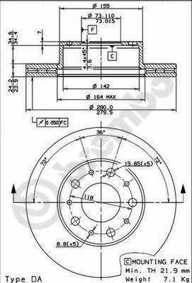 Breco BS 8439 - Brake Disc autospares.lv