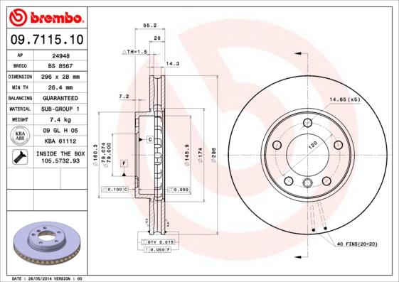 Breco BS 8567 - Brake Disc autospares.lv