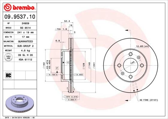 Breco BS 8514 - Brake Disc autospares.lv