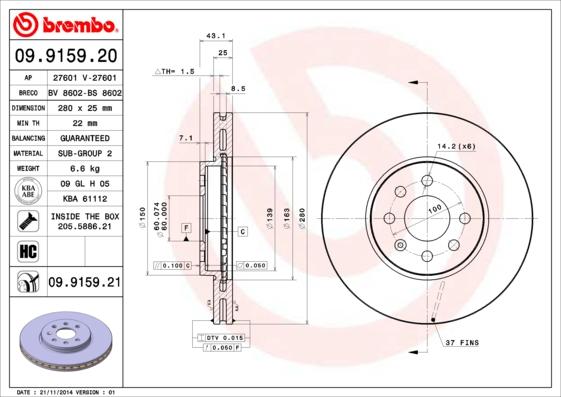 Breco BS 8602 - Brake Disc autospares.lv