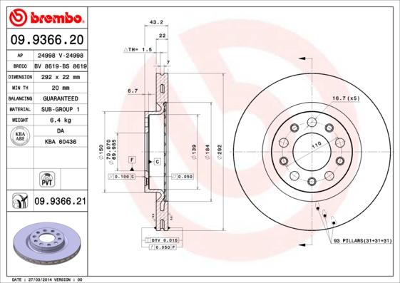 Breco BV 8619 - Brake Disc autospares.lv