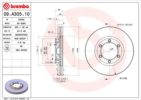 Breco BS 8685 - Brake Disc autospares.lv