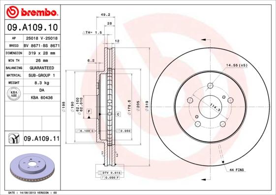 Breco BS 8671 - Brake Disc autospares.lv