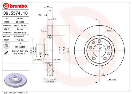 Breco BS 8055 - Brake Disc autospares.lv