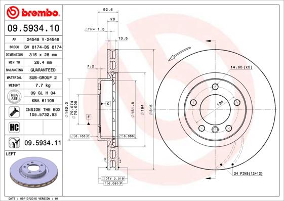 Breco BS 8174 - Brake Disc autospares.lv