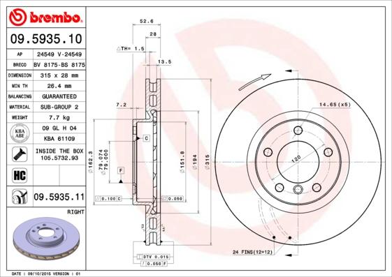 Breco BS 8175 - Brake Disc autospares.lv