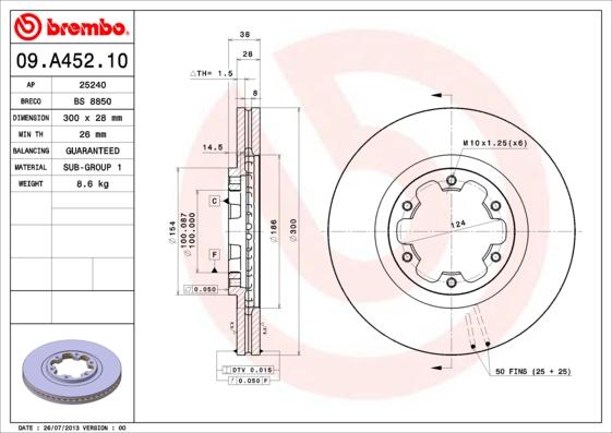 Breco BS 8850 - Brake Disc autospares.lv