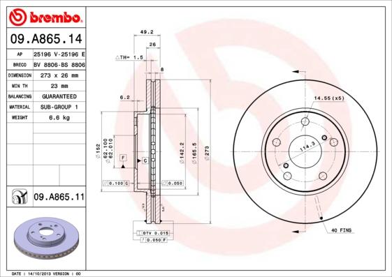 Breco BS 8806 - Brake Disc autospares.lv