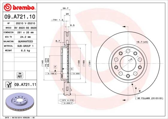 Breco BS 8820 - Brake Disc autospares.lv