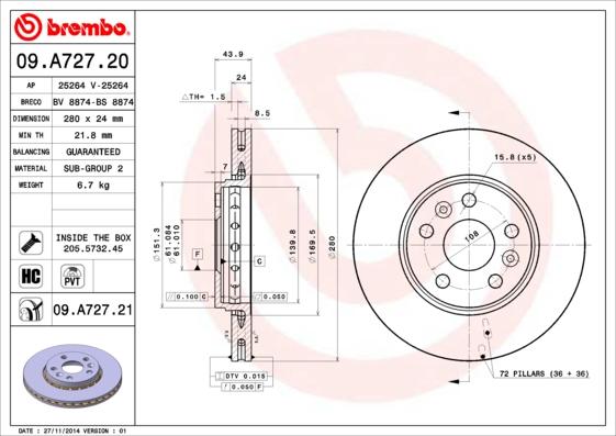 Breco BS 8874 - Brake Disc autospares.lv