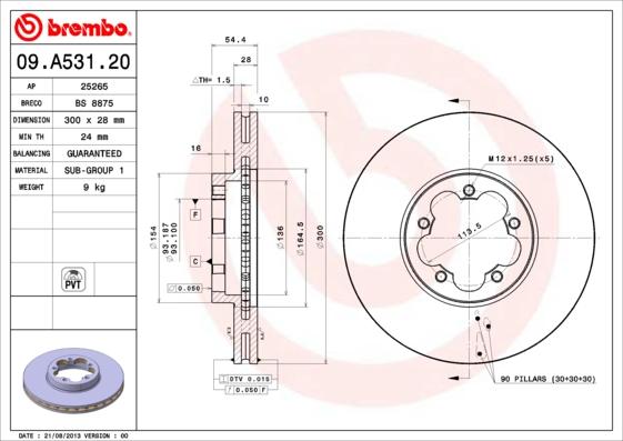 Breco BS 8875 - Brake Disc autospares.lv